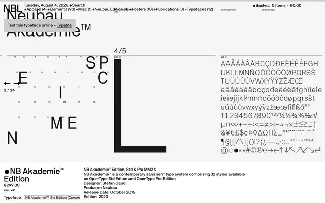 NB Akademie specimen from Neubau