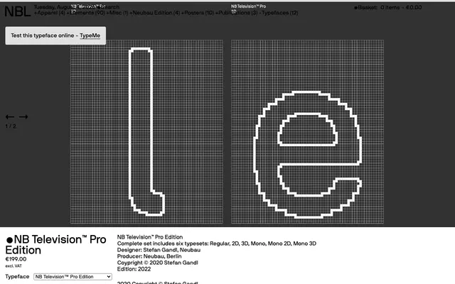 NB Television Pro specimen from Neubau