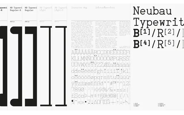 NB Typewriter Pro specimen from Neubau
