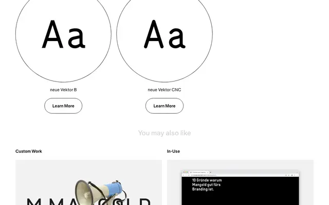 neue Vektor A specimen from Neue