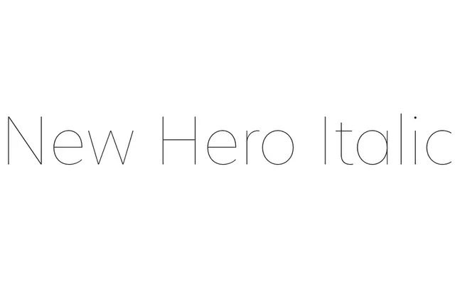 New Hero Italic specimen from Newlyn