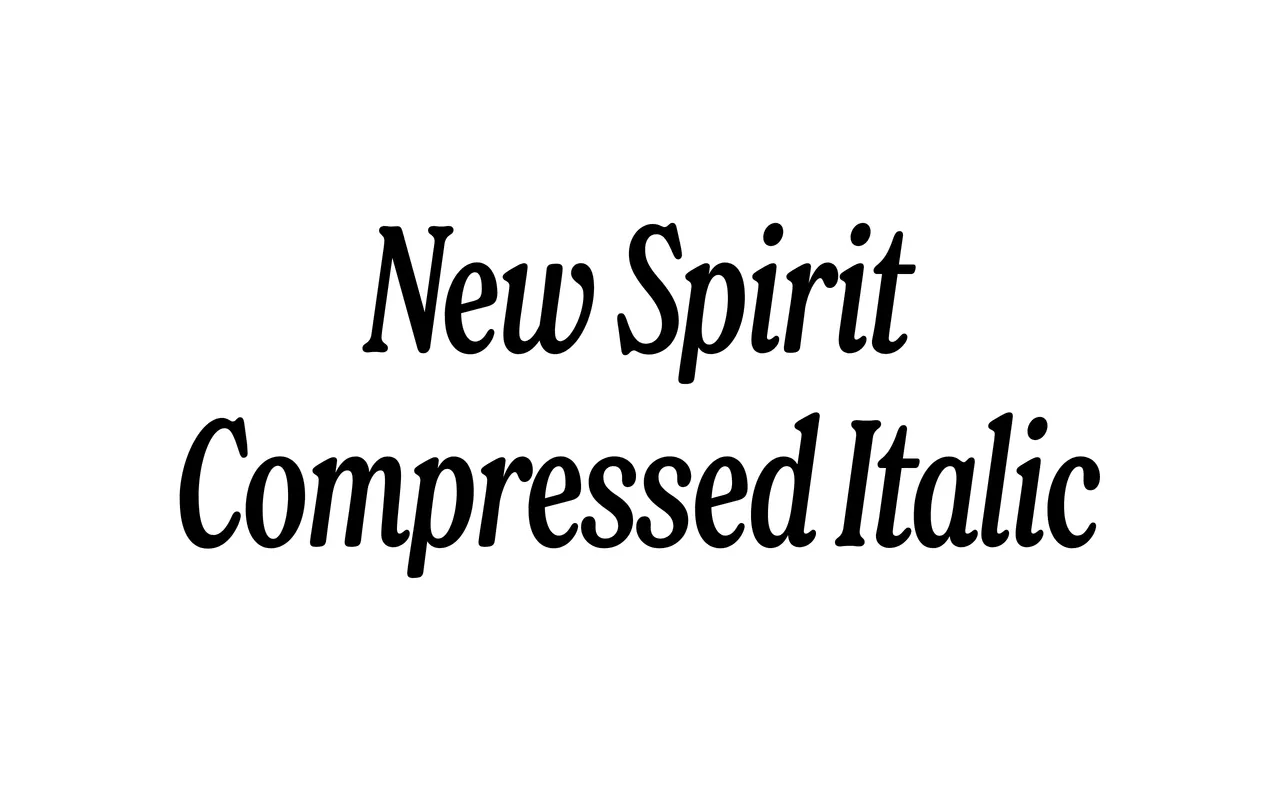 New Spirit Compressed Italic specimen from Newlyn