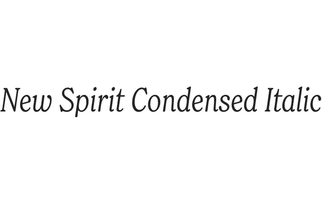 New Spirit Condensed Italic specimen from Newlyn