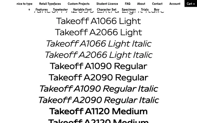 Takeoff B specimen from Nice To Type