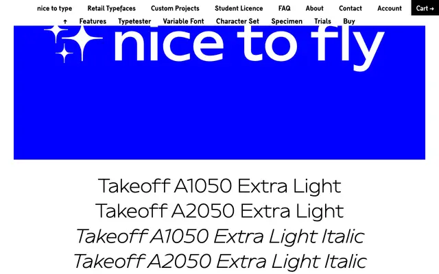 Takeoff specimen from Nice To Type
