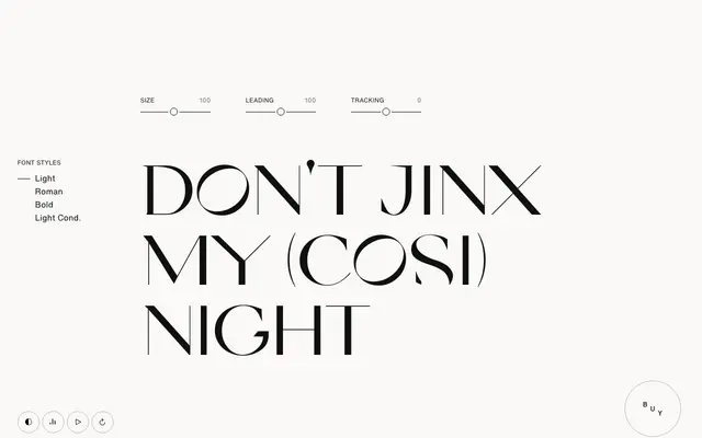 Cosi Times specimen from Nikolas Type