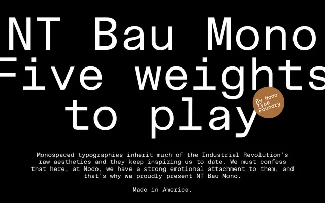 NT Bau Mono specimen from Nodo Type Foundry