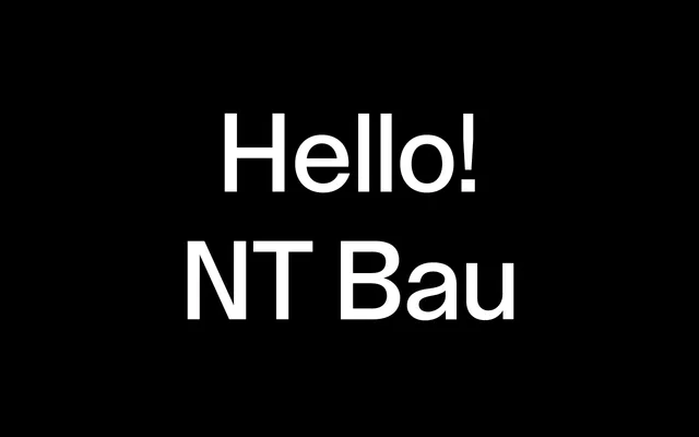 NT Bau specimen from Nodo Type Foundry