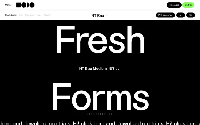 NT Bau specimen from Nodo Type Foundry
