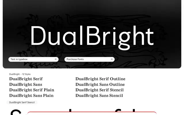 DualBright specimen from Noir Blanc Rouge