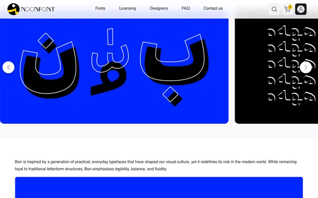 Bon specimen from NoonFont