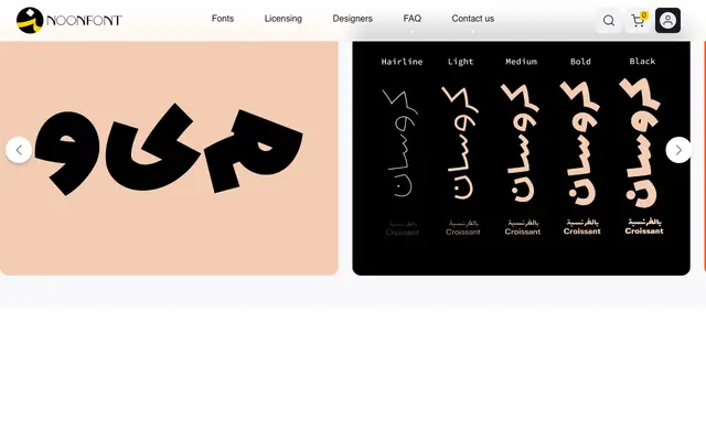 Croissant specimen from NoonFont