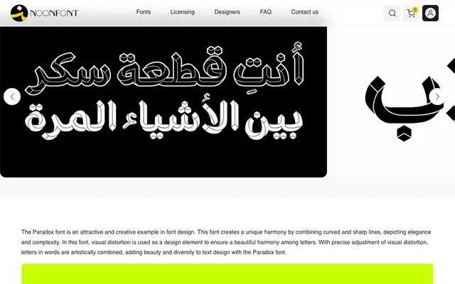 Paradox specimen from NoonFont