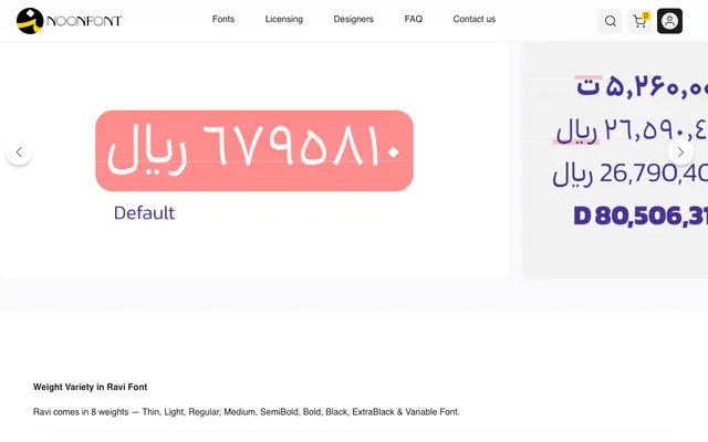 Ravi specimen from NoonFont