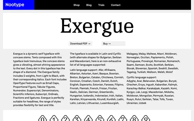 Exergue specimen from Nootype