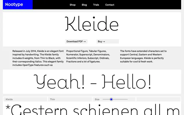 Kleide specimen from Nootype