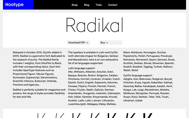 Radikal specimen from Nootype