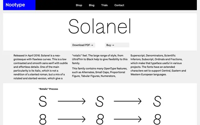Solanel specimen from Nootype