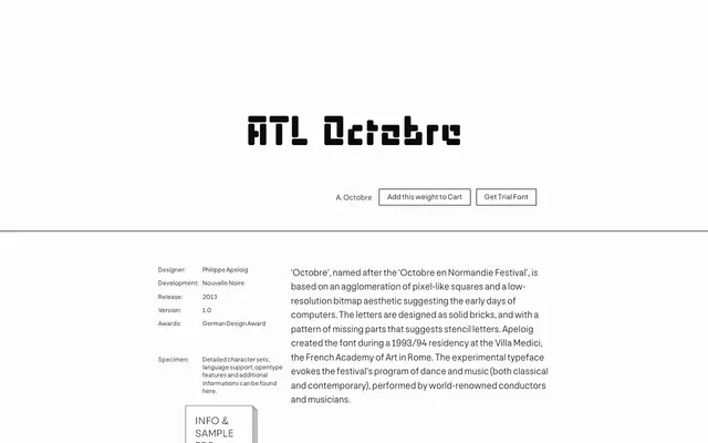 ATL Octobre specimen from Nouvelle Noire