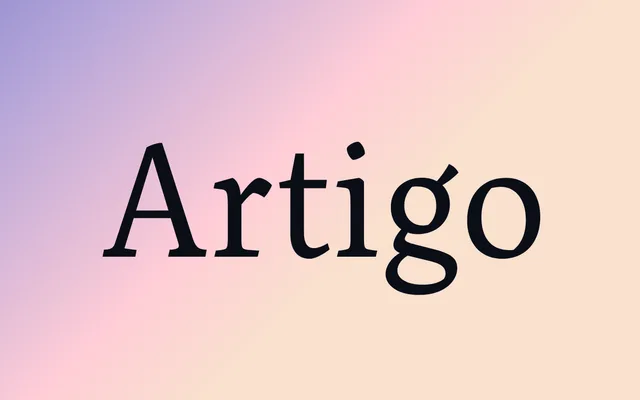 Artigo specimen from Nova Type Foundry