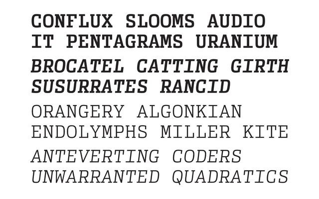 Dispatch Mono specimen from Occupant Fonts
