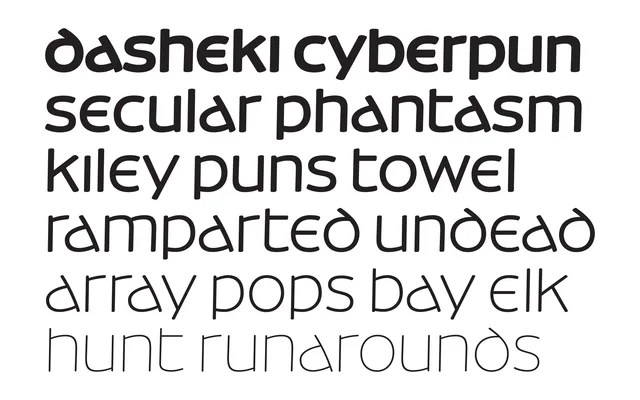 Gasket Uncial specimen from Occupant Fonts