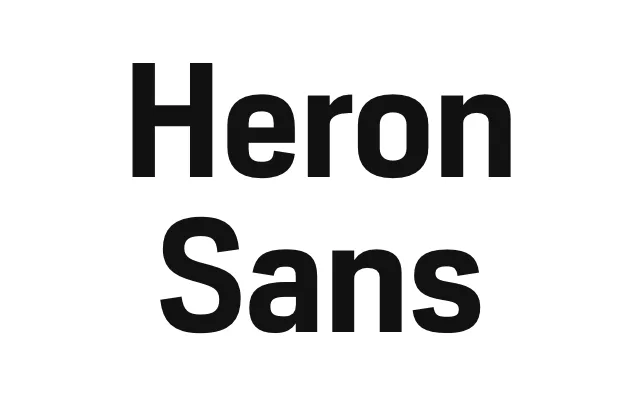 Heron Sans specimen from Occupant Fonts