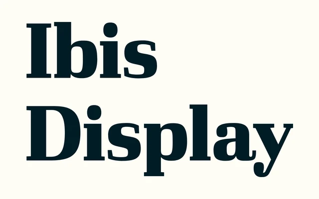 Ibis Display specimen from Occupant Fonts