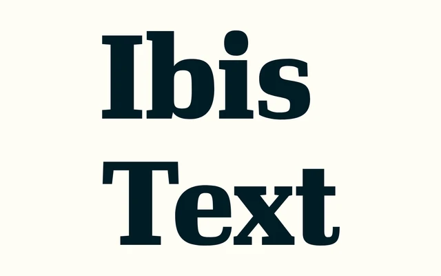 Ibis Text specimen from Occupant Fonts