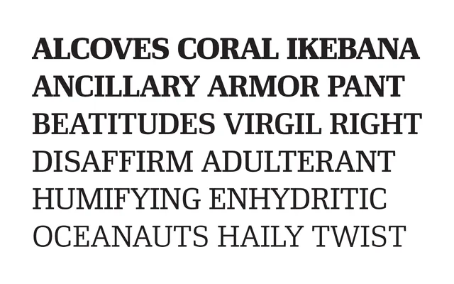 Ibis Text specimen from Occupant Fonts
