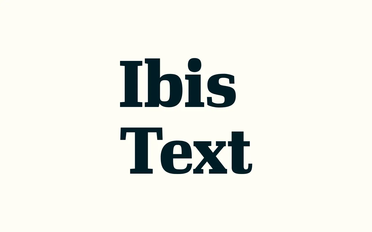 Ibis Text specimen from Occupant Fonts