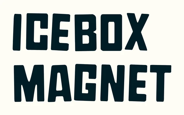 Icebox Magnet specimen from Occupant Fonts