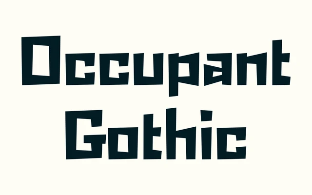 Occupant Gothic specimen from Occupant Fonts