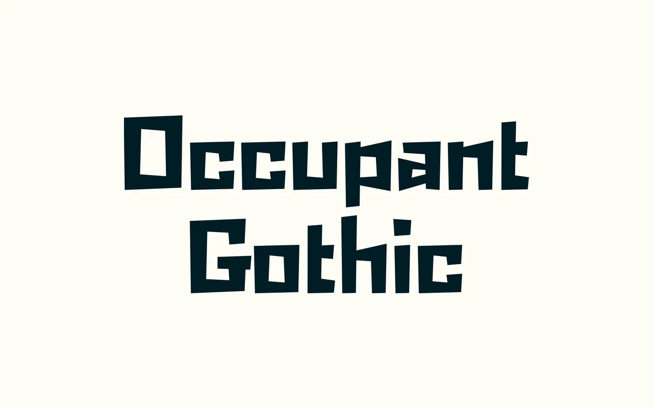 Occupant Gothic specimen from Occupant Fonts