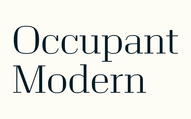 Occupant Modern specimen from Occupant Fonts