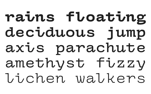 Pentameter specimen from Occupant Fonts