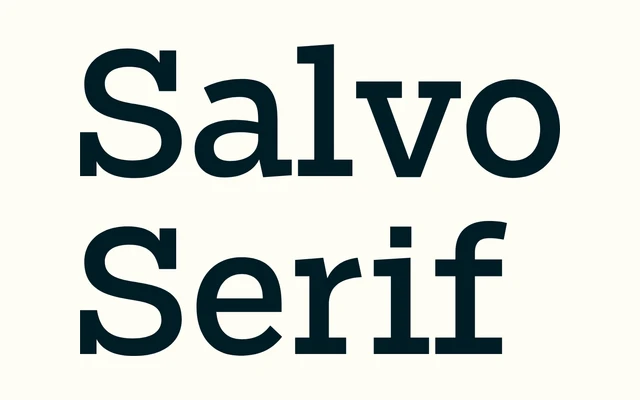 Salvo Serif specimen from Occupant Fonts