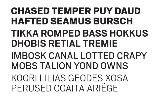 Scout Text specimen from Occupant Fonts