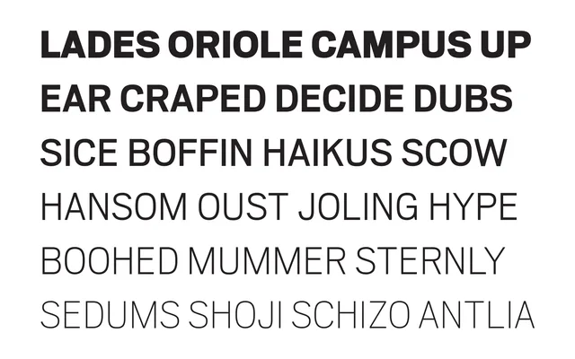 Scout specimen from Occupant Fonts