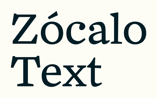 Zócalo Text specimen from Occupant Fonts