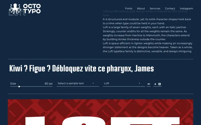 Loft specimen from Octotypo