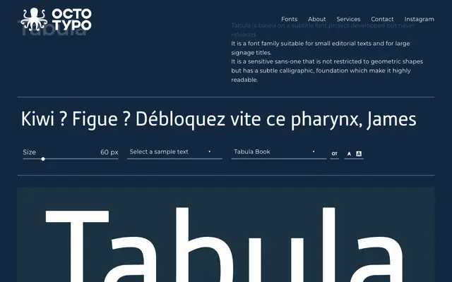 Tabula specimen from Octotypo