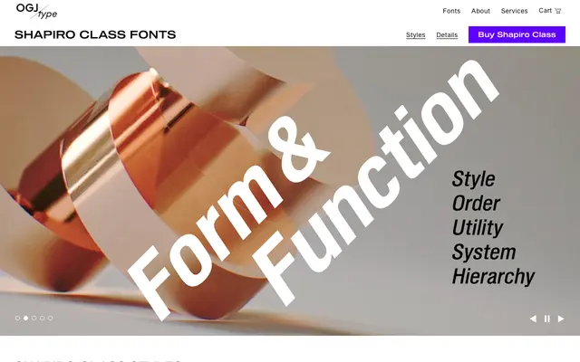 Shapiro Class specimen from OGJ Type Design