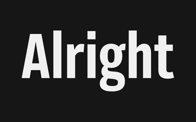 Alright specimen from Okay Type