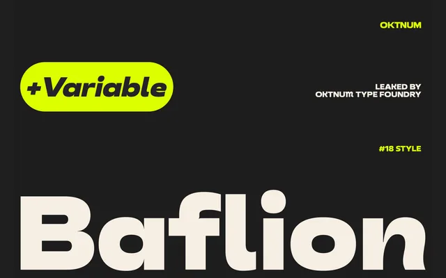 Baflion Sans specimen from Oktnum Type Foundry