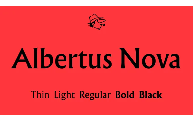 Albertus Nova specimen from Omega Type Foundry