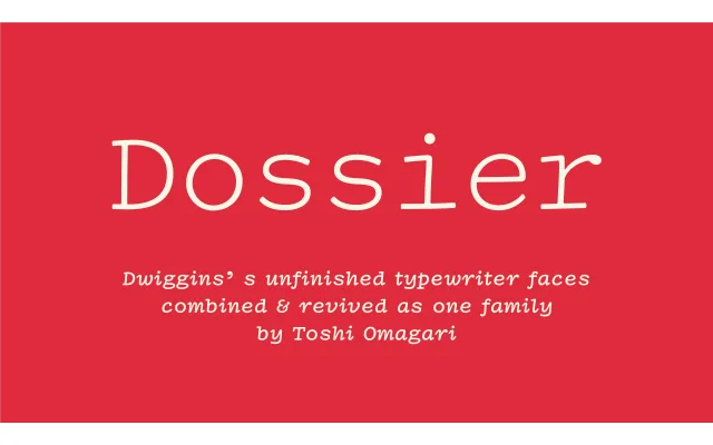 Dossier specimen from Omega Type Foundry