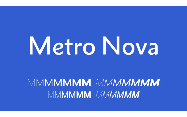 Metro Nova specimen from Omega Type Foundry