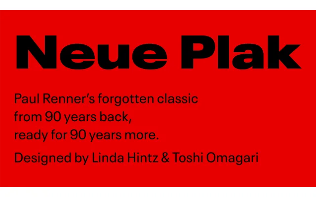 Neue Plak specimen from Omega Type Foundry