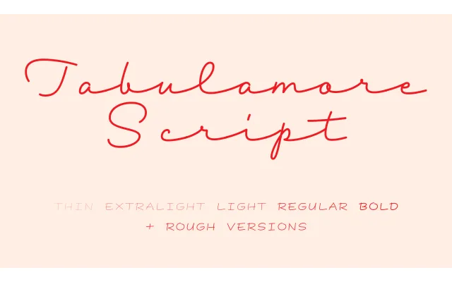 Tabulamore Script specimen from Omega Type Foundry